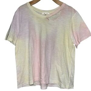 LoveShackFancy Women’s Size M Pastel Tie Dye Print Scoop Neck T-Shirt